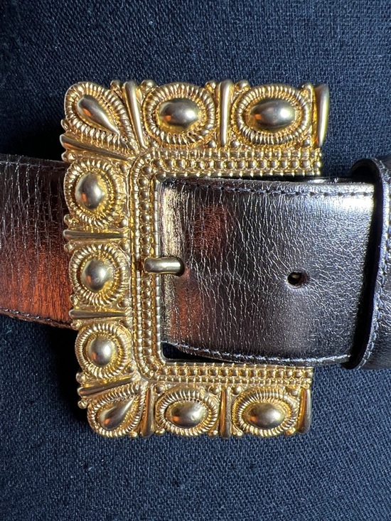 Avignon with ESCADA Women’s Silver Bronze Metallic Belt Gold Ornate Buckle main image 7